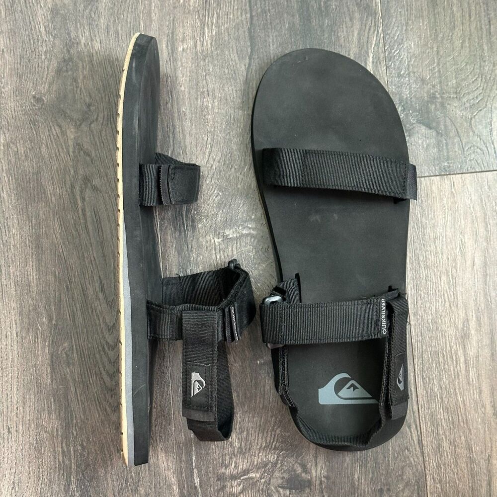 Quiksilver Monkey Caged Sandals Black Shoes Removeable Heel Strap Men's Size 13